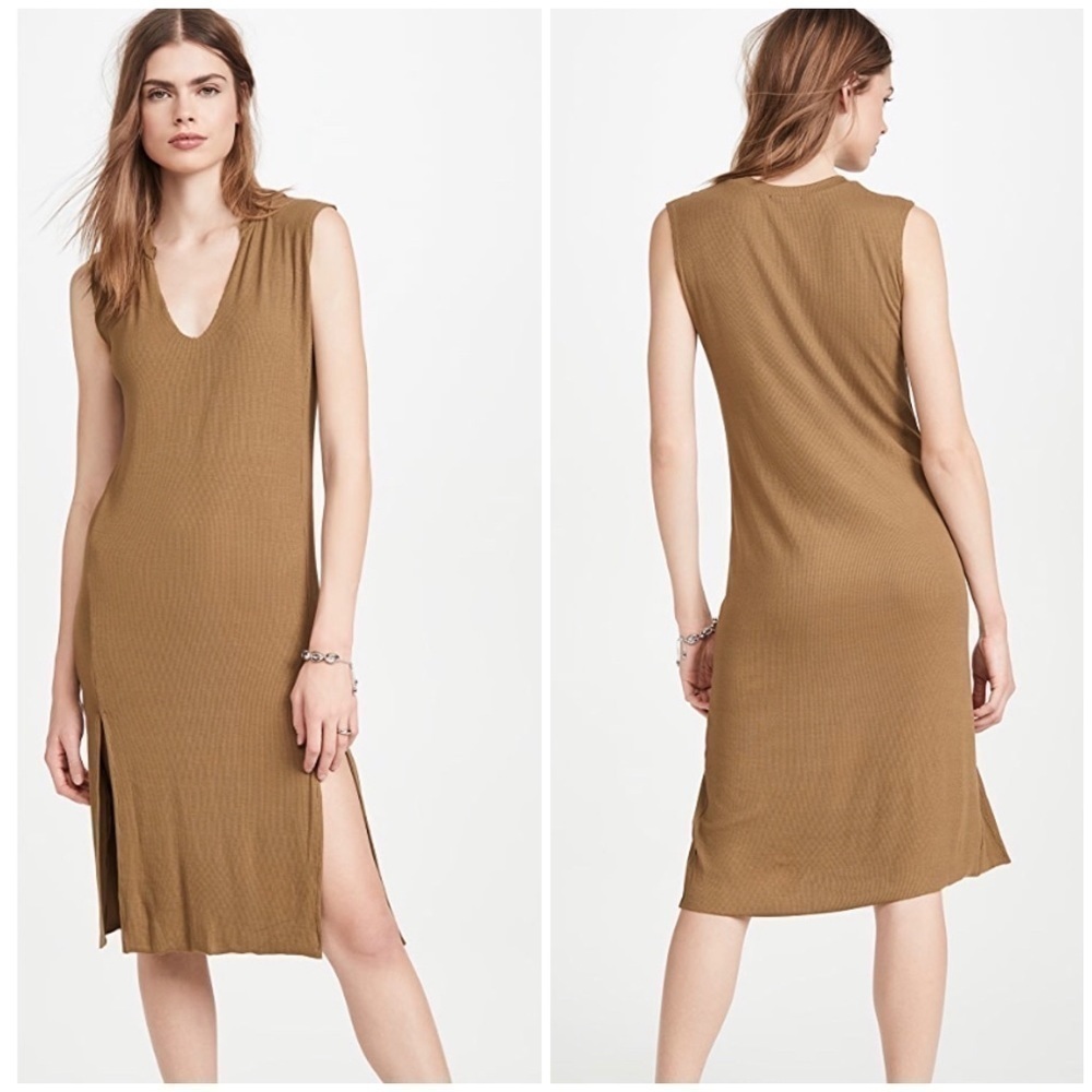 REVOLVE LNA Easy Rib Tank Dress In Olive